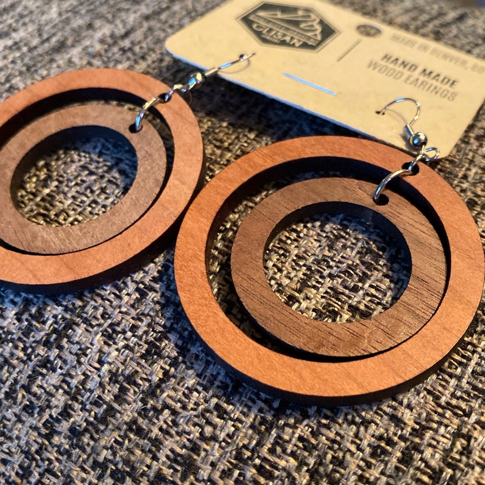 Laser Cut Wood Earrings